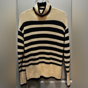 Cabi Size S Beige/Black Turtleneck Sweater EUC